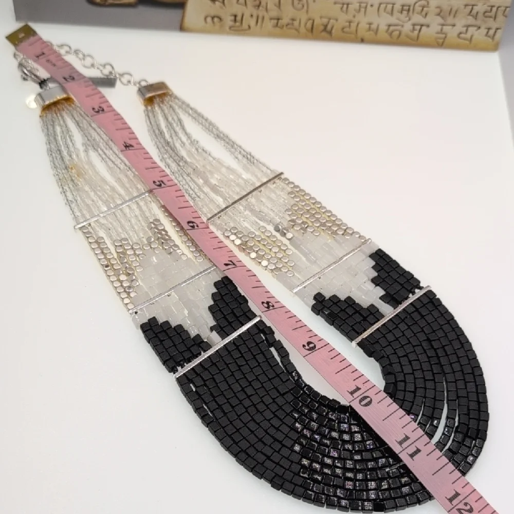 Chico's Black and Silver Beaded Necklace - Picture 4 of 6